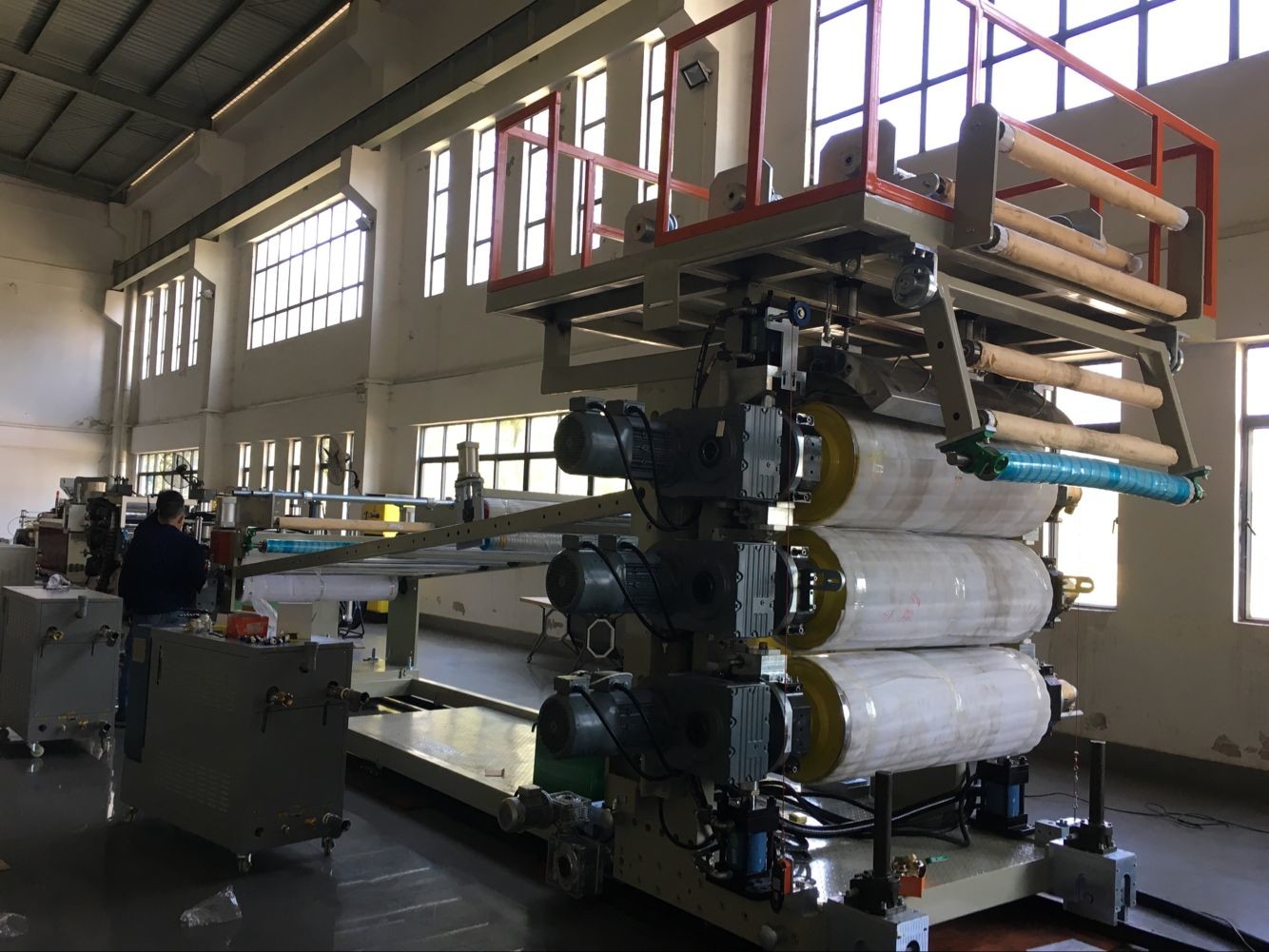 High Speed PLC Control ABS Luggage Sheet Making Machine 1-25m/min