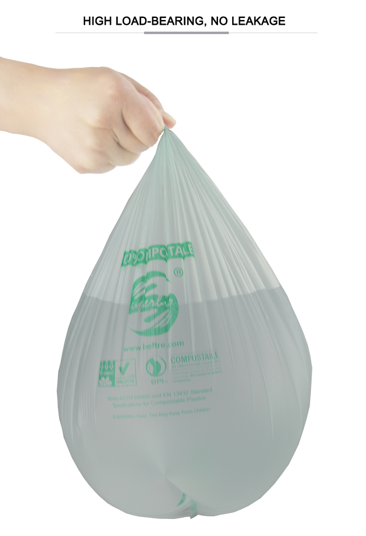 PLA Corn Based Compostable Bags  Bioplastic 100% Biodegradable Plastic Trash Bags Garbage Waste Bags