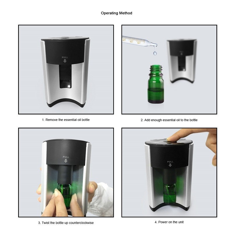 DC 5V 1A Silver Aluminum Alloy Scent Nebulizer