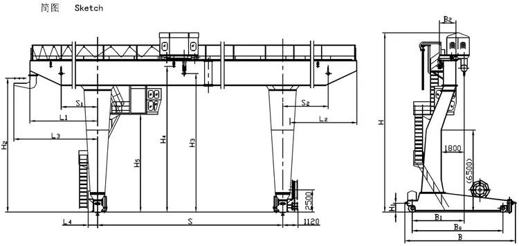 L Type Single Girder Goliath Gantry Crane Outdoor Box Structured For Workshop