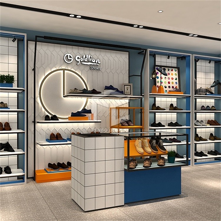 T4 LED Shoes Display Stand For Shop ODM Blue White Color