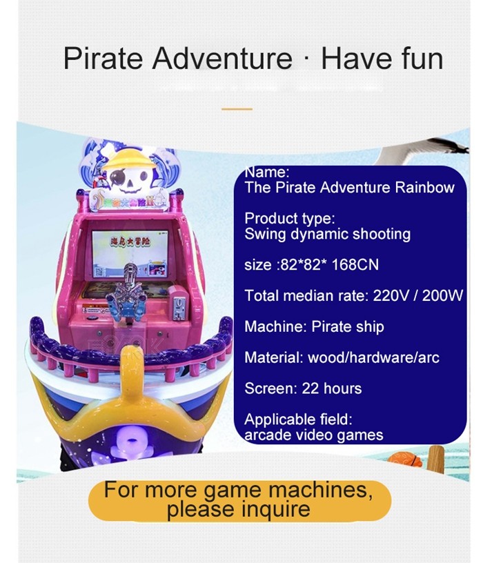 Wooden Cabinet Shooting Game Machine 200W Pirate Adventure
