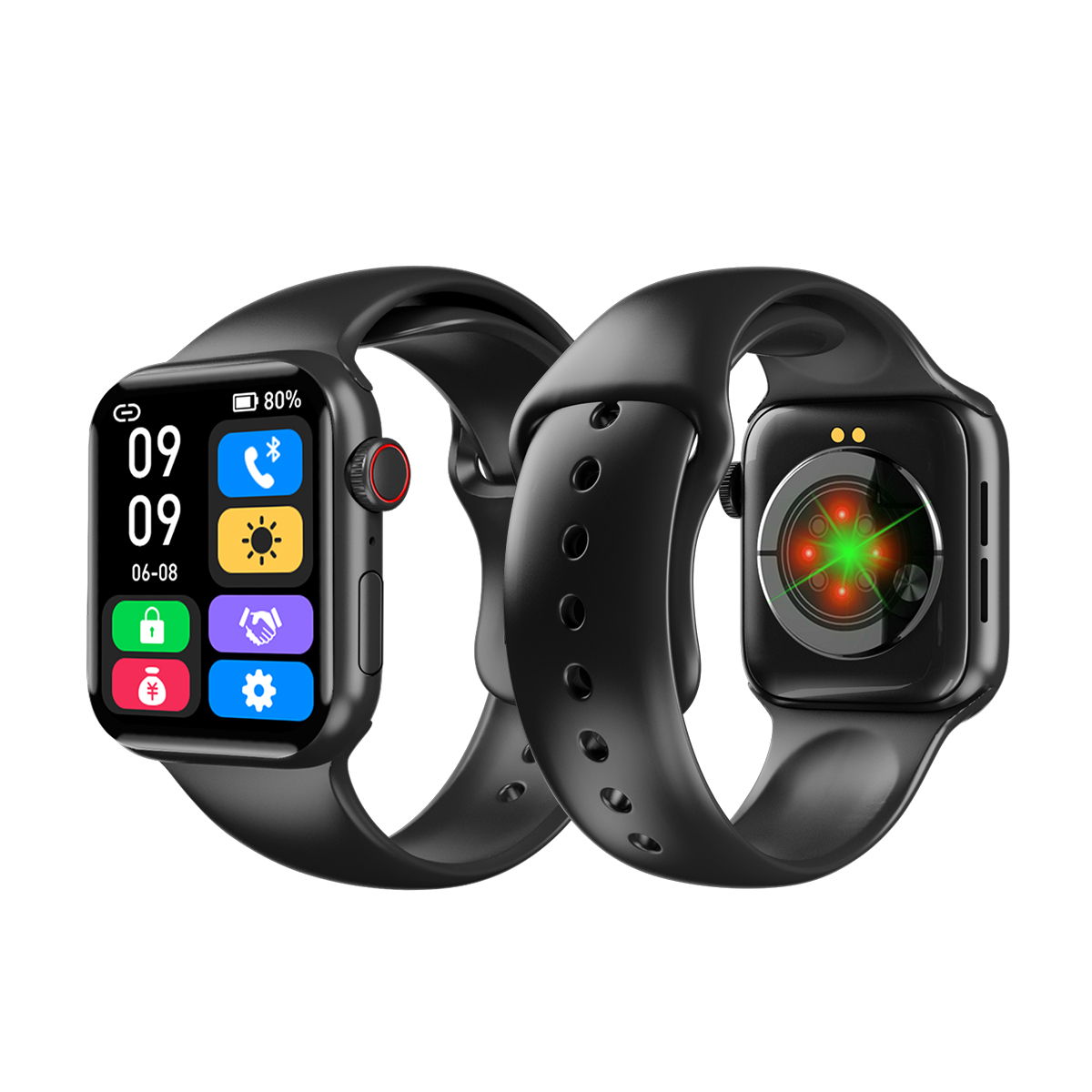 Square 1.75inch Full Touch Smartwatch Blood Pressure Monitoring