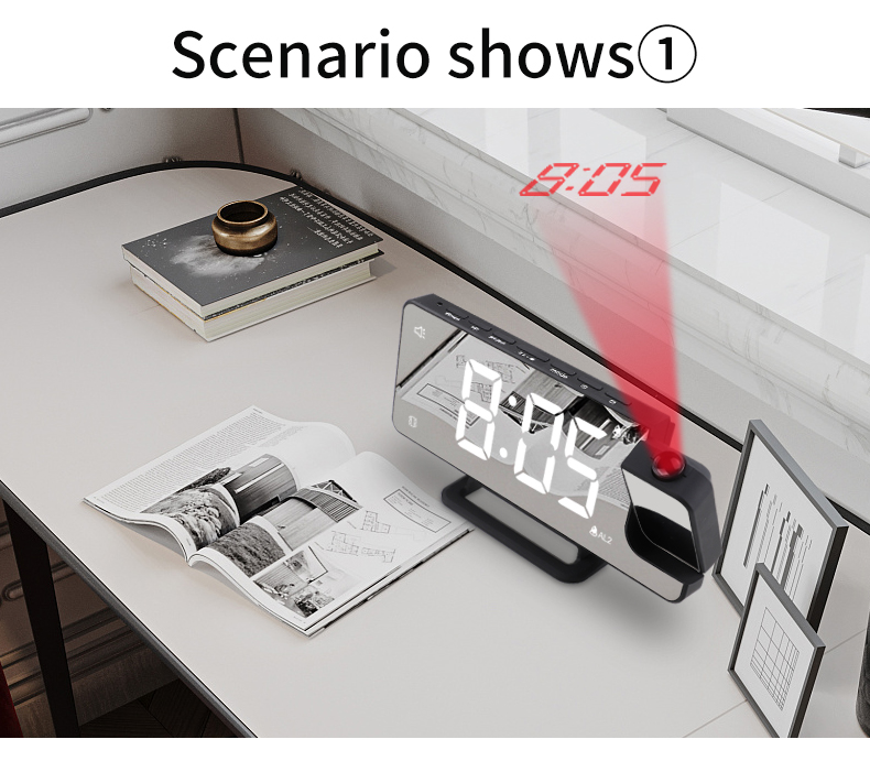 Intelligent Home Small Digital Wireless Room Thermometer Projection Weather Station 185*24*77mm Size