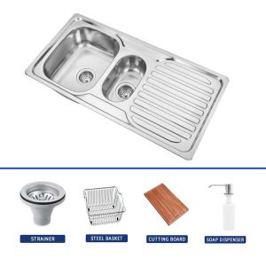China Rectangular Bowl Shape Topmount Kitchen Sink With 9 Inches Depth on sale