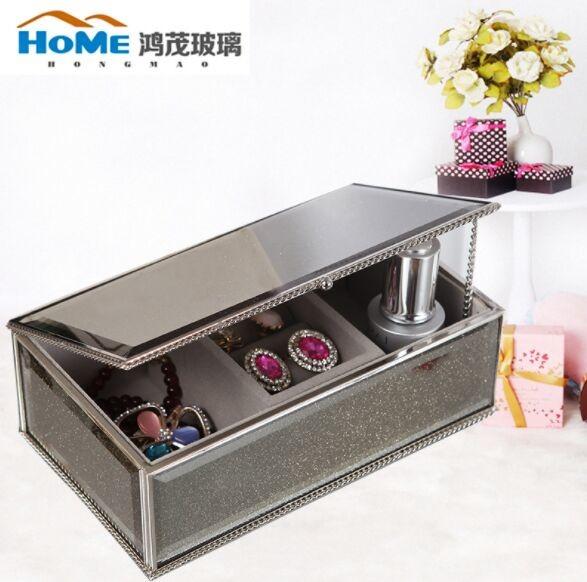 Personalised Mirrored Glass Jewellery Box / Glass Jewelry Case Organizer 192*116