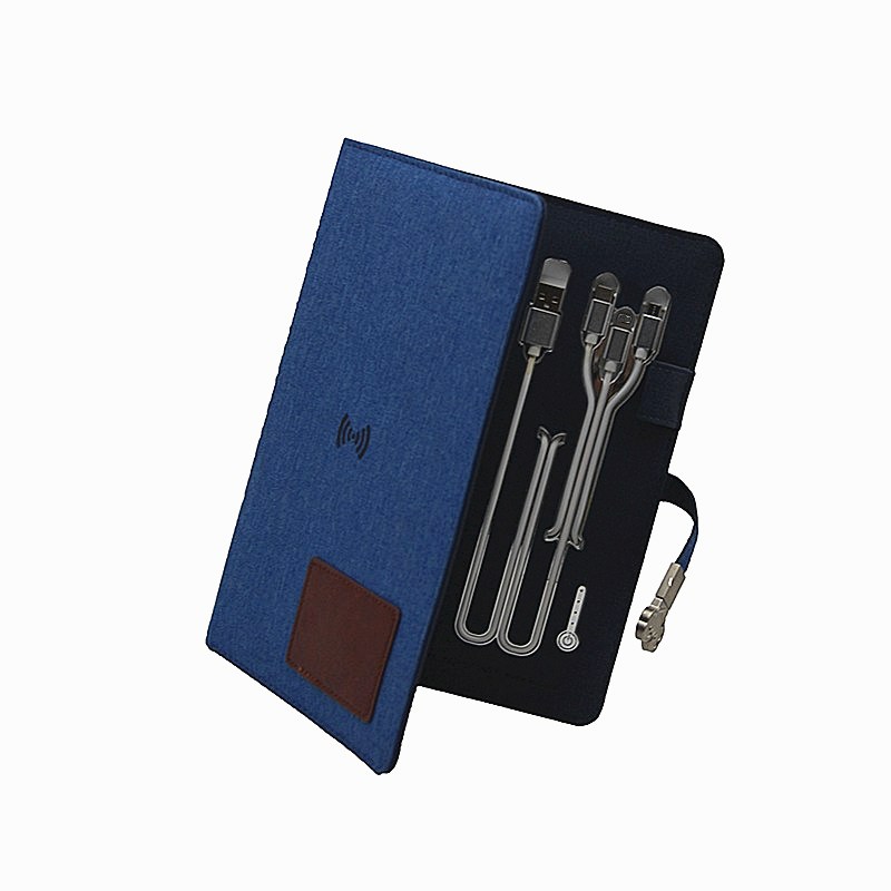 USB Flash Wireless Charging Notebook Power Bank For Business