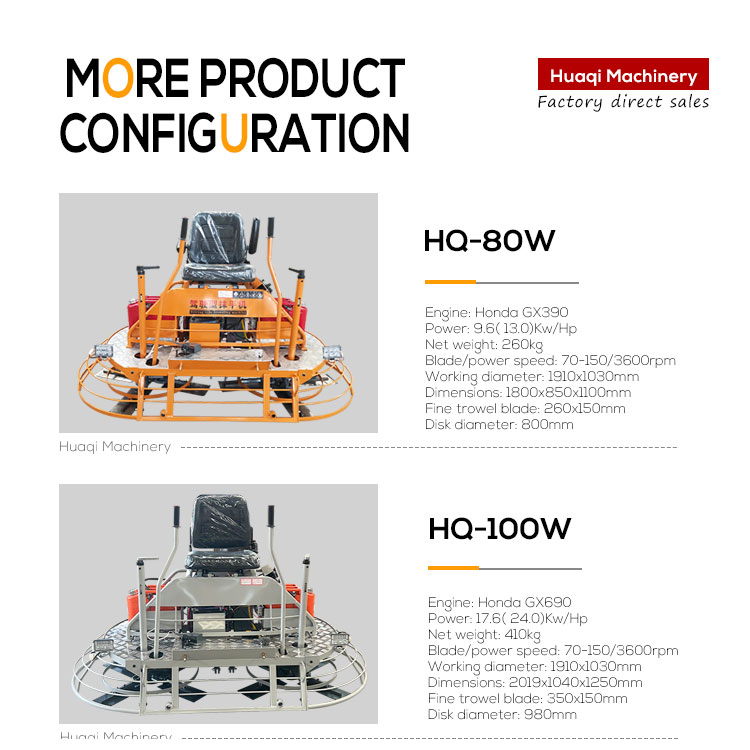 EPA Gasoline 36inch Concrete Finishing Machine Ride On Power Trowel 2019*1040*1250mm
