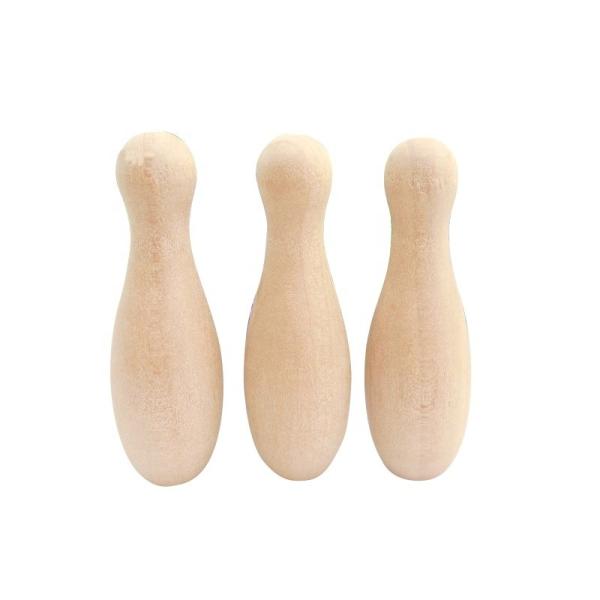 Unfinished DIY Craftwooden Bowling Toy Children Adults Vintage Wooden Bowling