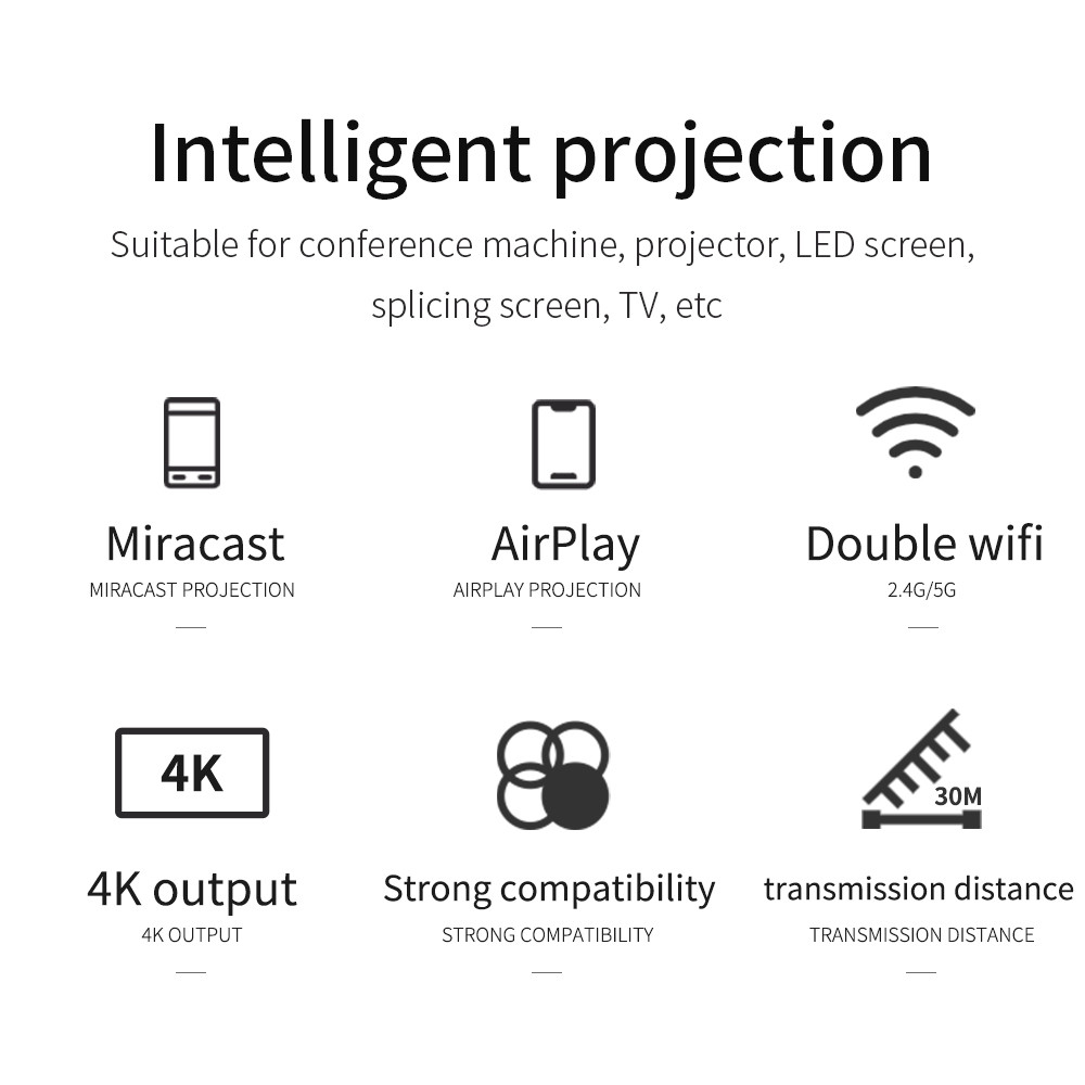 Aluminum Wireless Screen Sharing Device Hdmi Supporting PC Connection
