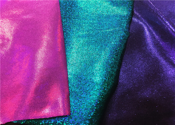 Foil Printing Recycled Swimwear Fabric Hologram Design Neon Bright Colors