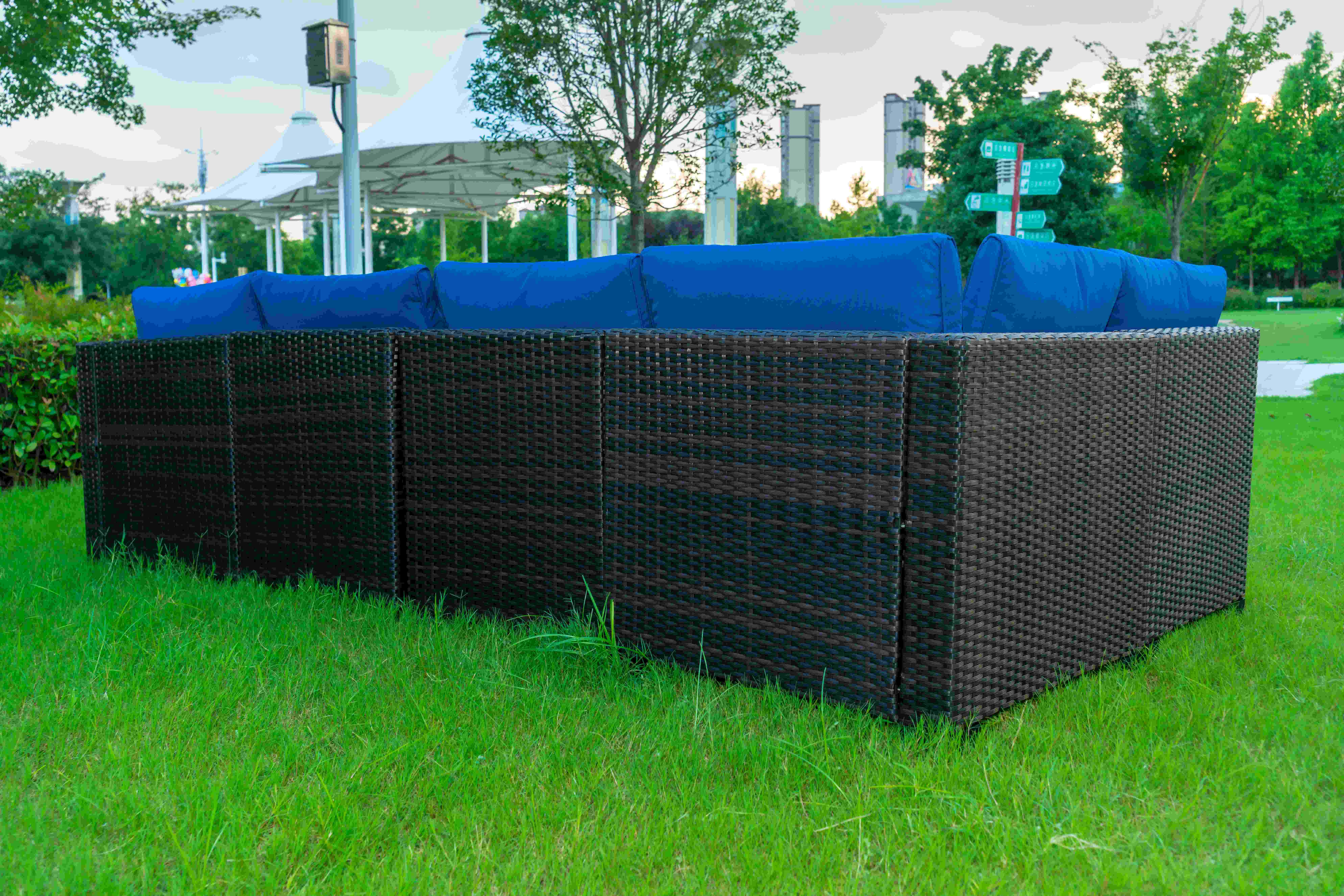 Garden Sofa Set Outdoor Furniture Steel Modern Sofa Dining Residential Multifunctional Plastic Rattan Patio Luxury
