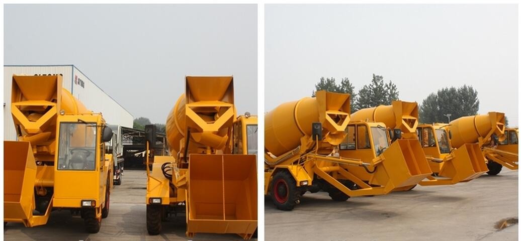 2.5m3 Self Loading Concrete Mixer Truck , 4 Batches/Hour Concrete Mixer Transport Truck