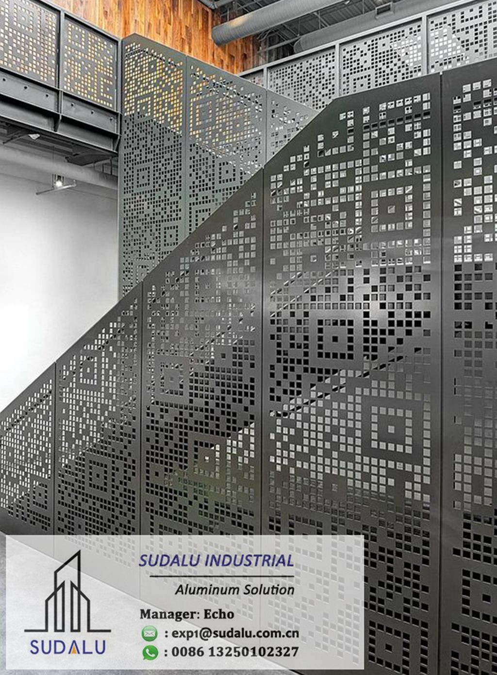 Aluminum Staircase Decorative Screen Panels Aluminum Laser Cut Screen Sheet for Interior Decoration