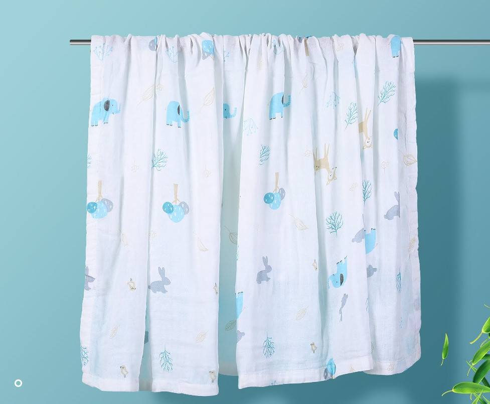 Plain Printed Double Gauze Fabric By The Metre Swaddle Blanket 120X120 Non Irritating