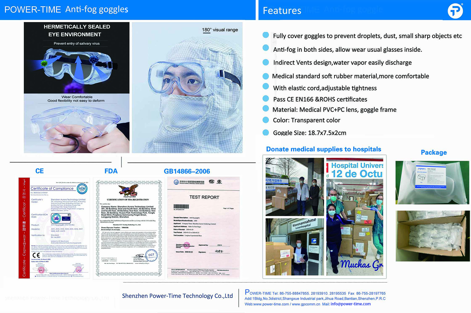PolyCarbonate Medical Eye Protection Glasses Anti Droplet Eye Protection Goggles