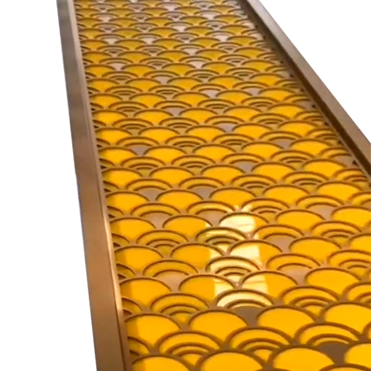 Custom metal stainless steel screens waveshape decorative room divider