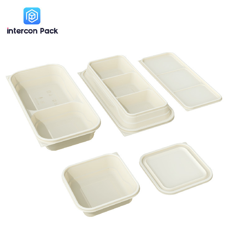 ISO9001 Disposable Paper Food Packaging With Bagasse Straw Bamboo Material