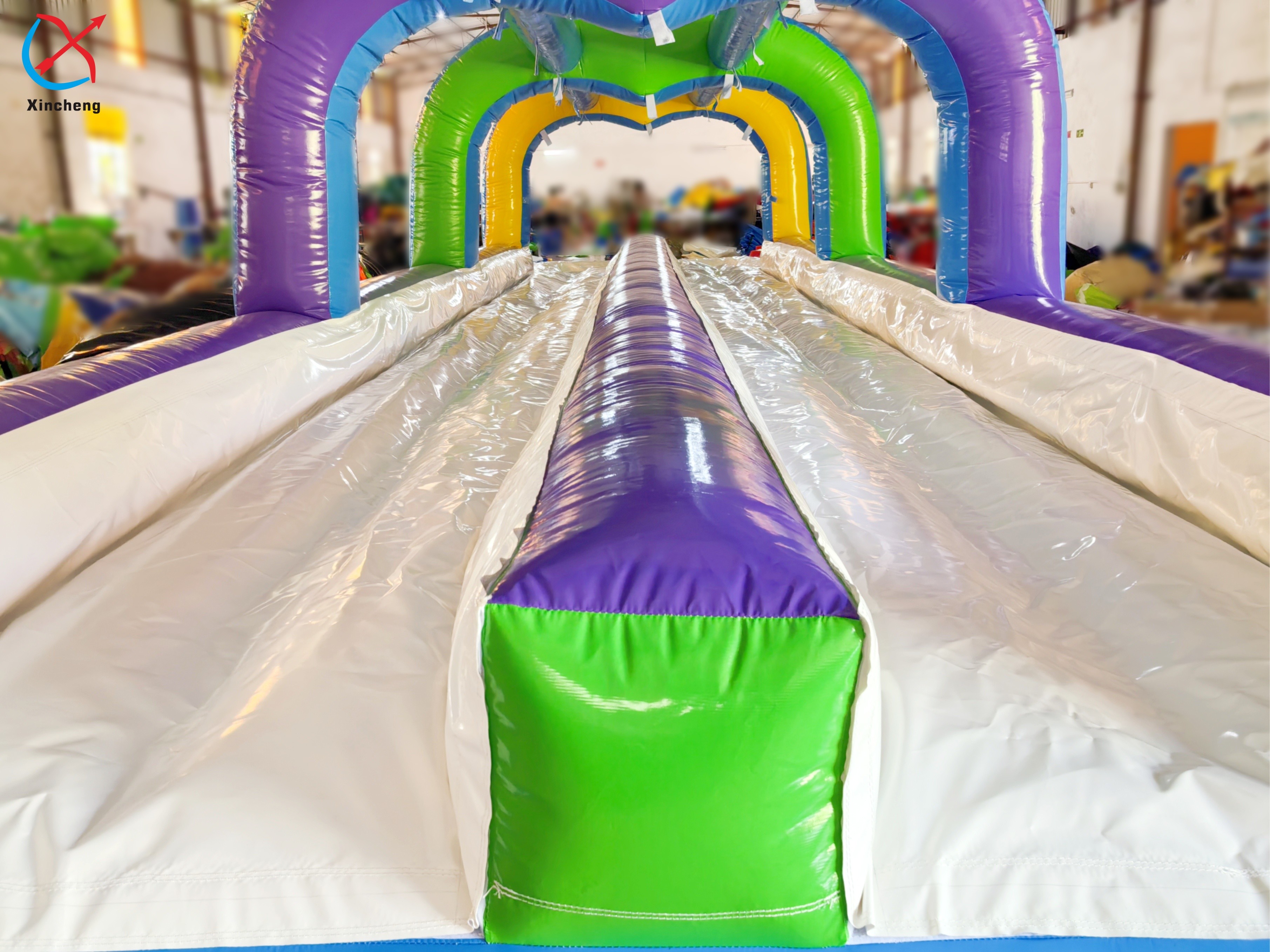 Commercial Inflatable Water Slide With Pool Single Lane Inflatable Water Slip Bouncy
