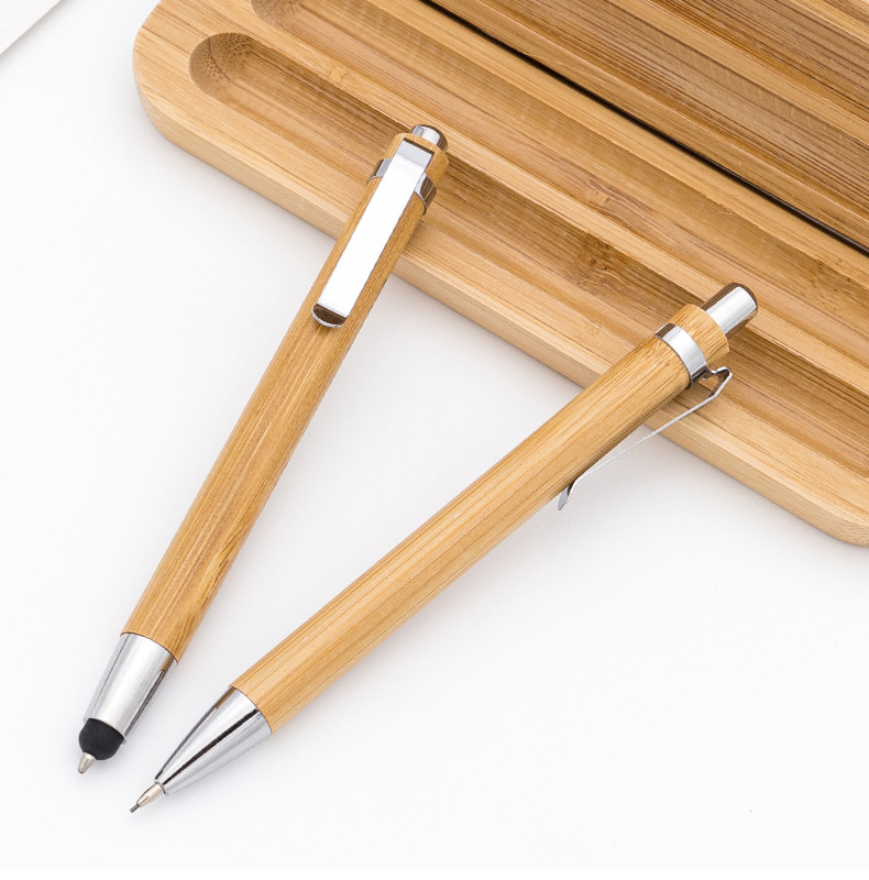 Eco friendly Bamboo Pen Light Weight Screen Touch Ball Pen Multi function Stylus Pen