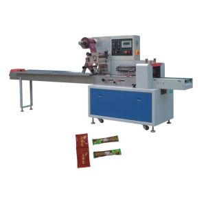 Automatic Back Sealing Flow Plillow Food Packing Machine With PLC Touch Screen