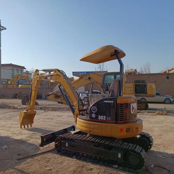 Used mini excavator CAT303 without driving cab hand earth digger China mini