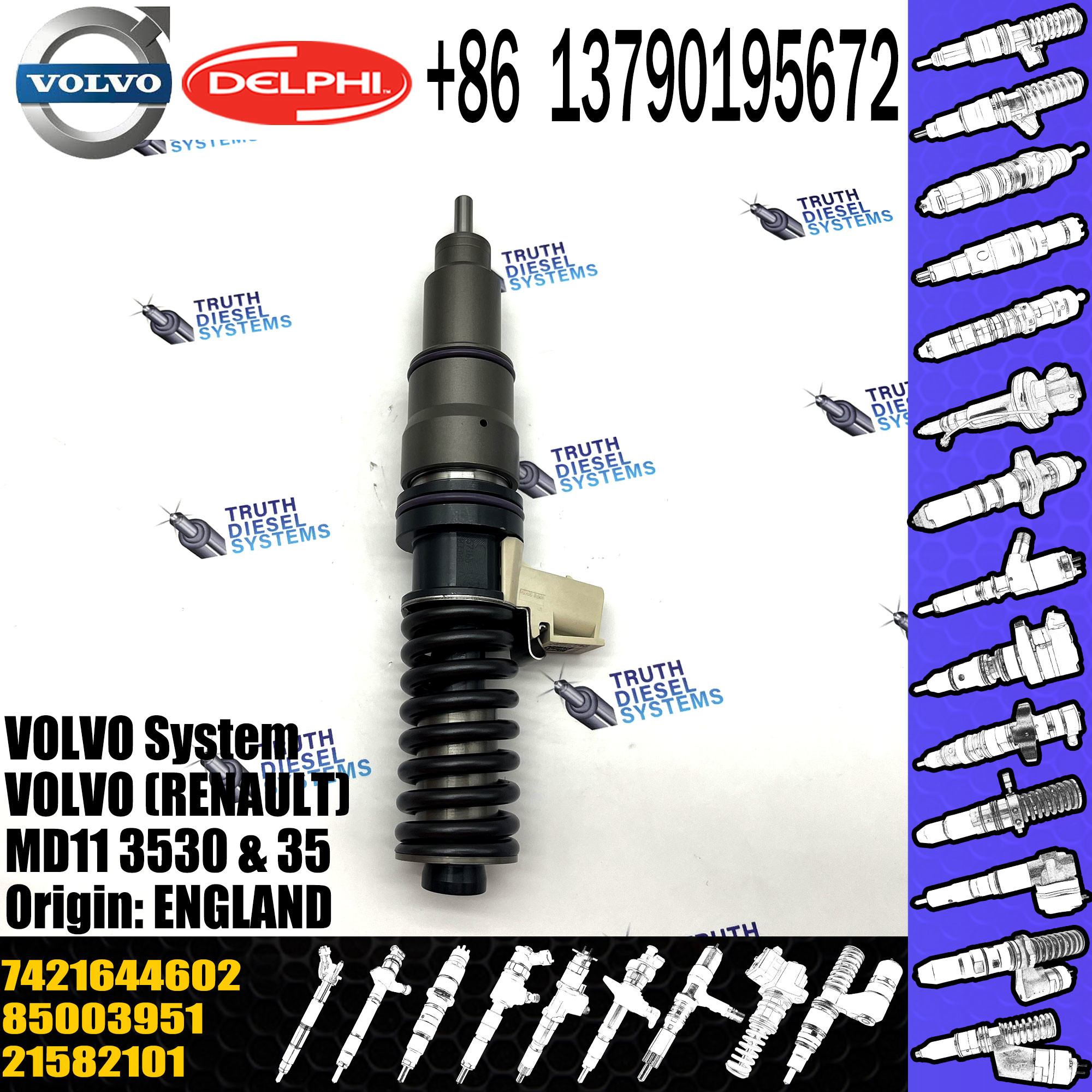 Injector 21582101 7421644602 7485003951 7421582101 20747787 21585101 21644602 85003951 BEBE4D37001 For VOL
