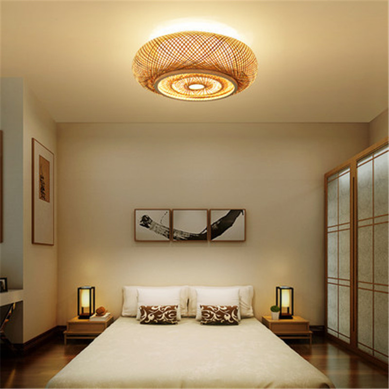 Hand-woven Bamboo Wicker Rattan Round Lantern Shade Ceiling Light(WH-WA-37)