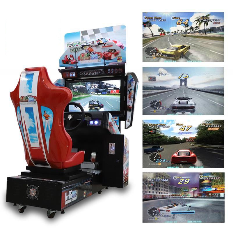 Single Person Coin Operated Car Racing Game Machine With 32inch HD LCD Screen