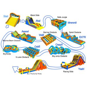 Fire - Proof Inflatable 5k Obstacle Course With 2 Years Warranty