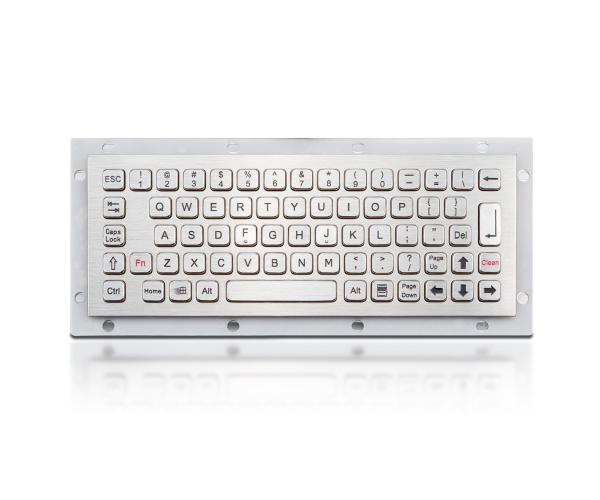 IP65 dynamic Stainless Steel Industrial Keyboard Vandal Proof 68 Keys Compact