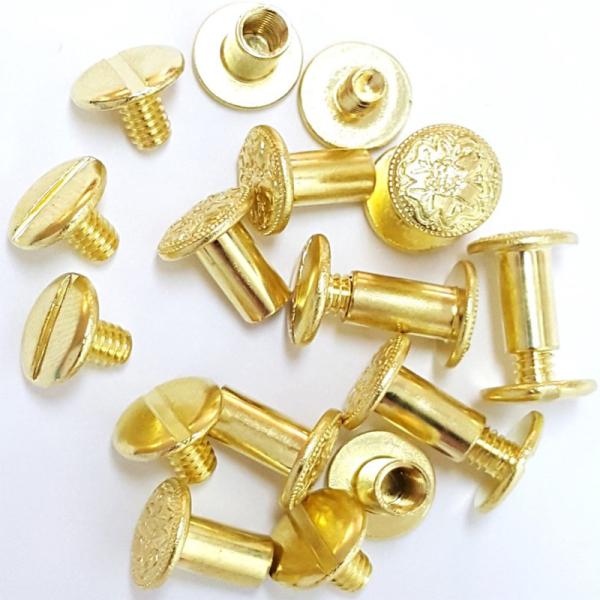 Custom Metal Stainless Steel Brass Titanium Binding Screw for Leather RoHs