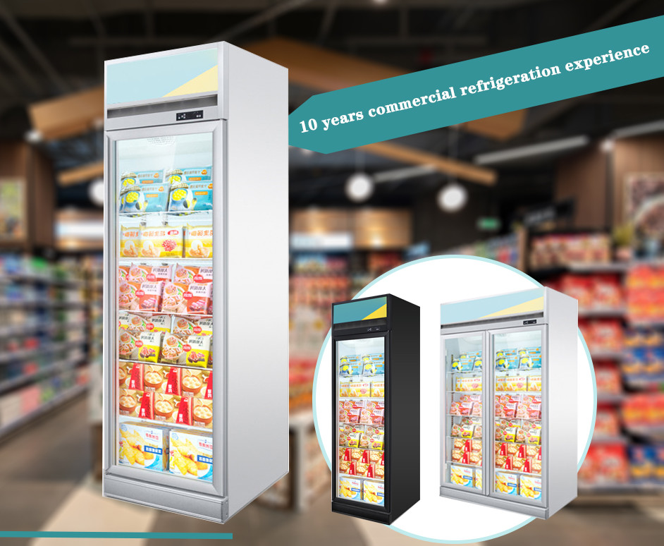 400L Supermarket Glass Door Bottle Cooler Beverege Upright Freezer