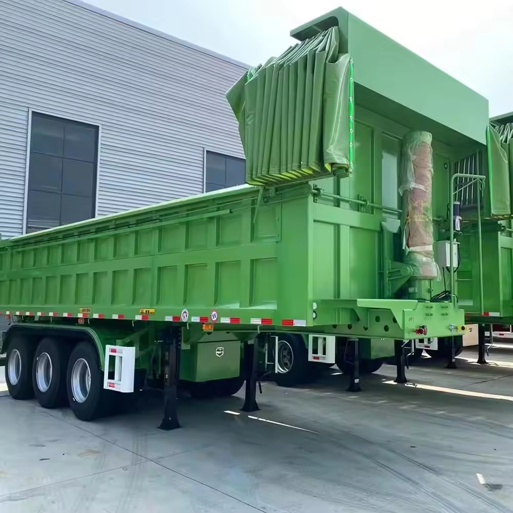 China CIMC lowest Price 50 40 Ton Side Tipper 3 4 Axles Dump Truck Trailer For Sale