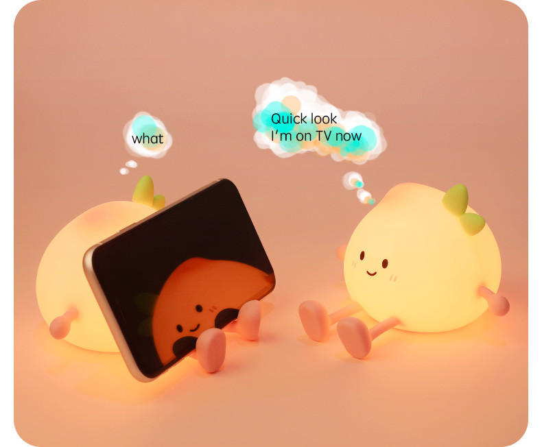 Holiday Gift Timed Sleep Relaxing Atmosphere Peach Silicone Night Lightpat Light