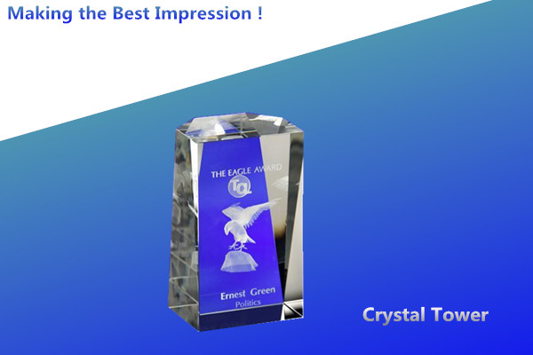  Crystal Tower/crystal tower award/crystal trophy/crystal tower trophy/3D crystal AWARD Manufactures