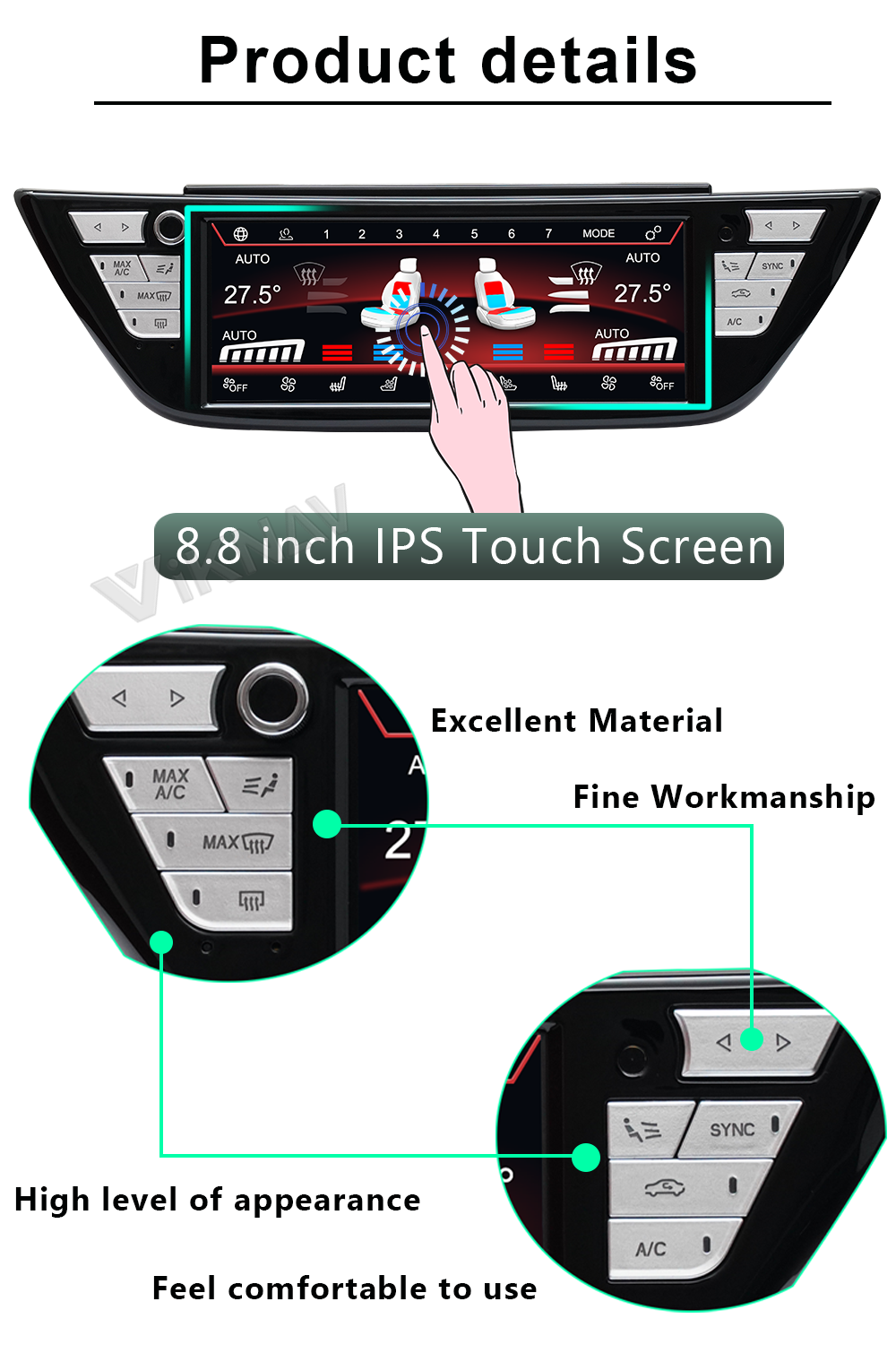 Car Climate Control For BMW 5Series M5 6Series GT X3 X3M X4 X4M M5 2018-2022 Air Conditioning Screen AC Panel Board LCD