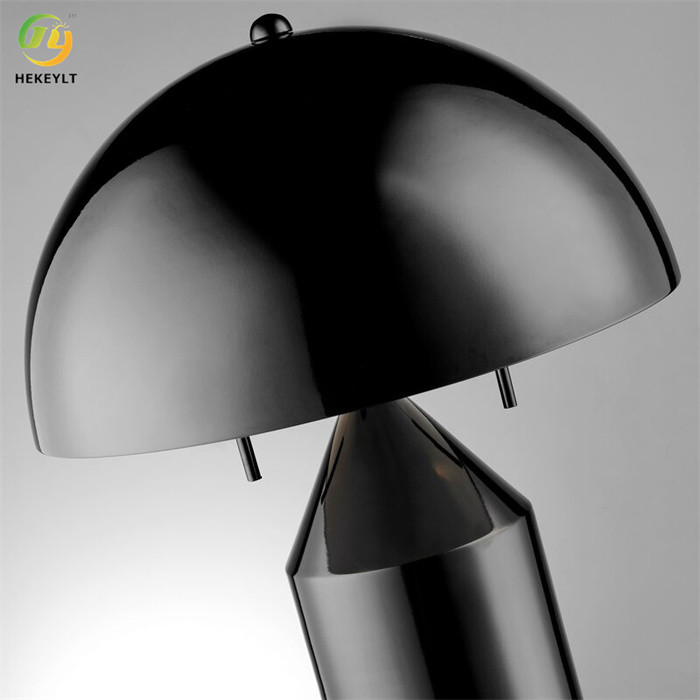 D15 X H20.5'' Bedside Table Lamp 2 Light Heads Metal Black Desk
