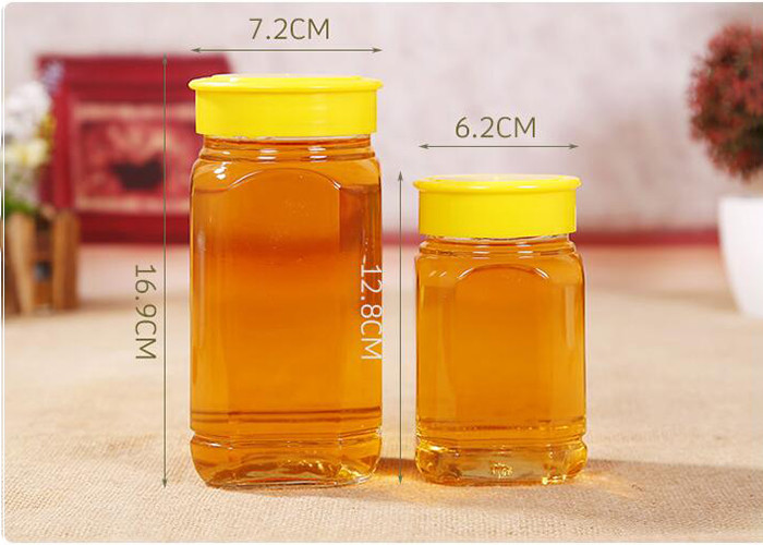 Personalized Honey Jars With Screw Lid Square Shape High White Glass