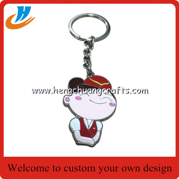40-50mm Both side metal key chain/key ring with custom logo design/hard enamel process