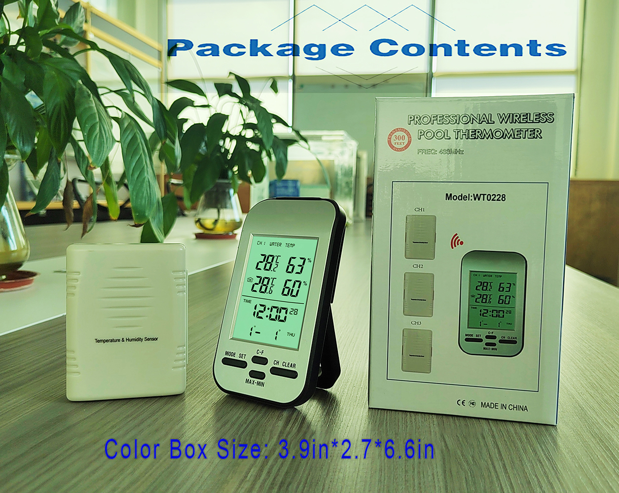 Indoor Outdoor Thermometer Hygrometer Digital Weather Station With Wireless Wall Clock