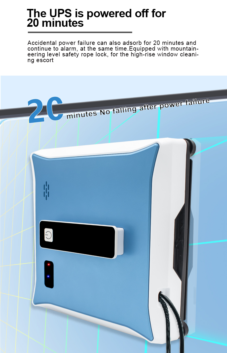 Smart Window Cleaner Robot With Tuya App Control And Anti Falling Safety Features
