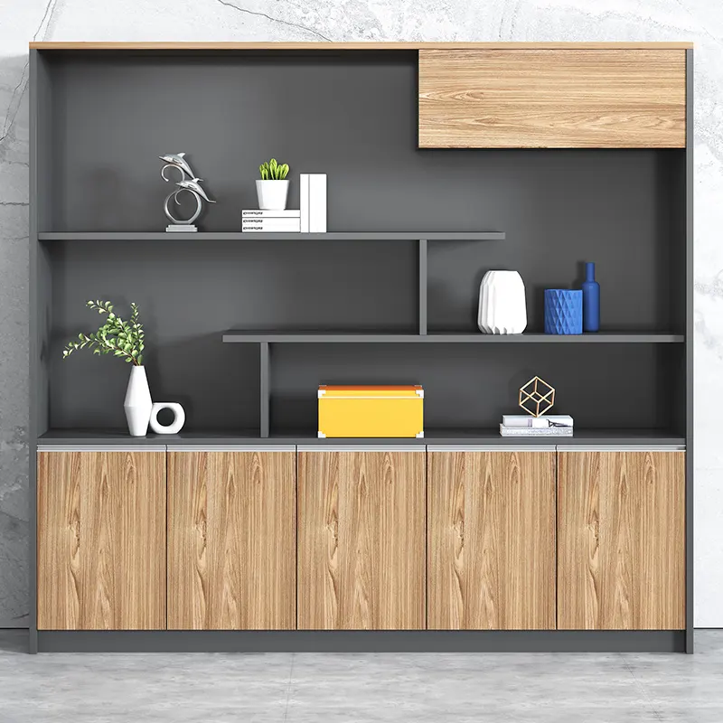 MFC Wood President Office Background Bookcase Display Shelf for Deluxe Furniture