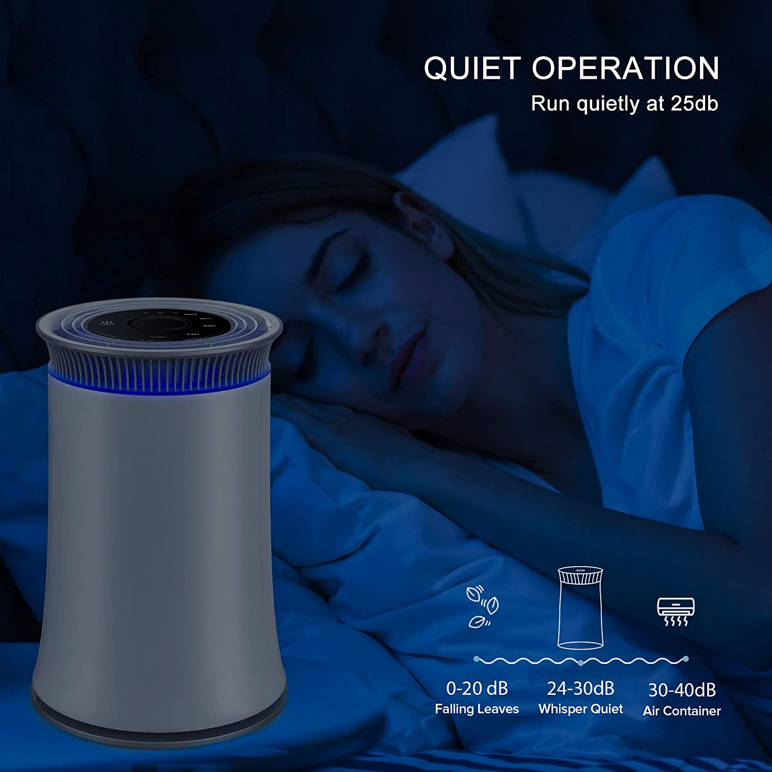 120m3/H Desktop Air Purifier Ultraviolet Light H13 Hepa Filter Air Purifier