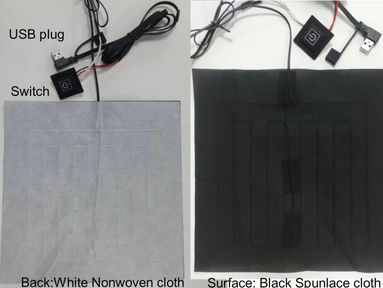 Custom Clothes Heating Pads 24*24cm For Heated Pillow 5V With USB Bend Head