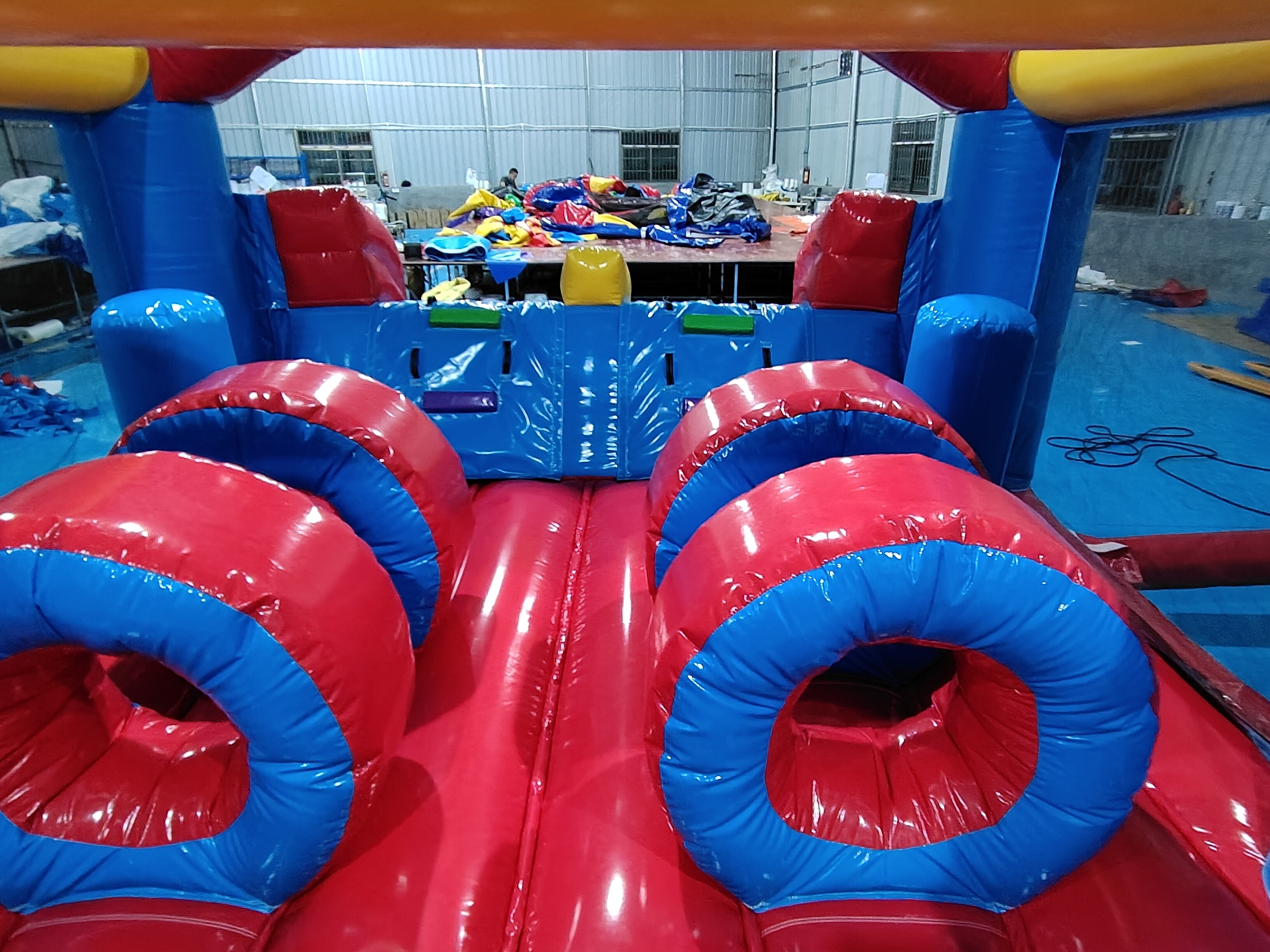 Commercial Bounce House With Blower Double Slide Inflatable Bouncy House With Double Slide Combo For Sale