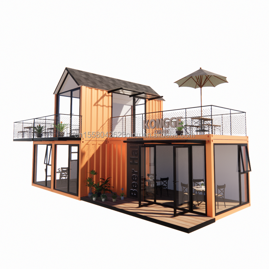 Bathroom Steel Structure Container Villa House for 4 bedrooms and 1 garage in 20FT Modern Style