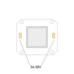 20000mW 50W High Power LED Chip 40*46MM UV LED Chips
