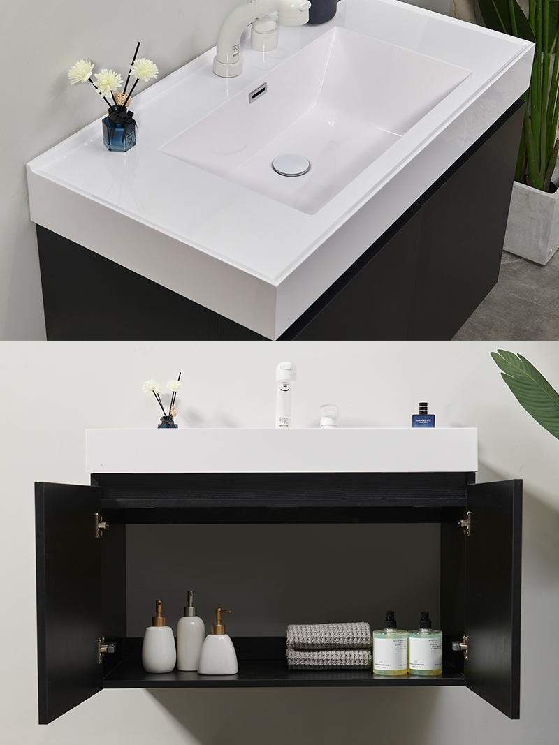 Customized Width E1 Environment Standard Modern Design Wall Hung Bathroom Floating Vanity