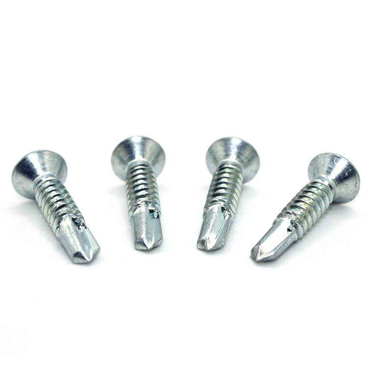 Customized Service Provided Zinc Plated Self Drilling Screws with White Color CSK Head